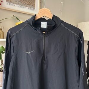 HOKA Mens Glide Tech Quarter Zip Performance Reflective Long Sleeve